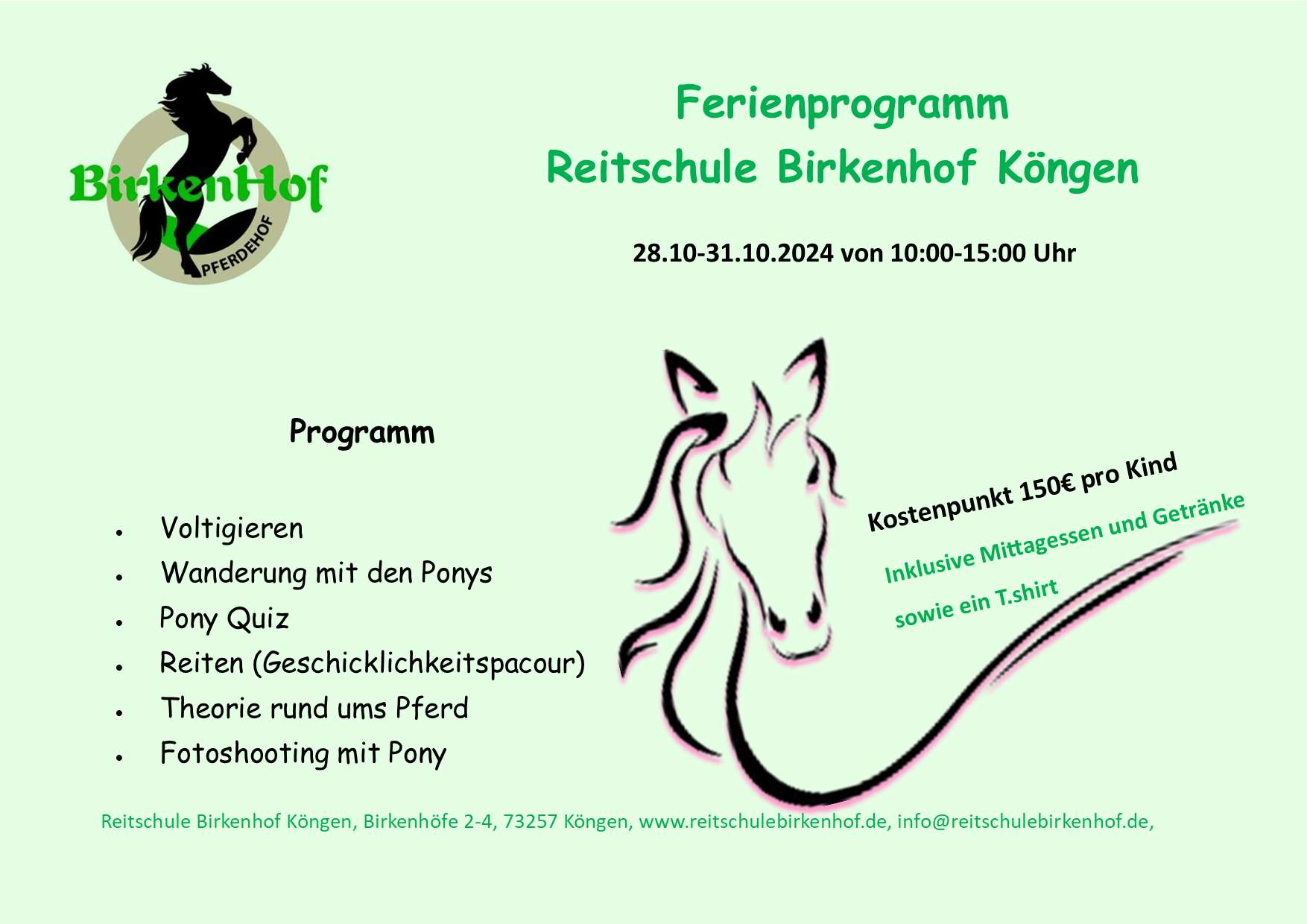 Reitschule Birkenhof Köngen - Aktuelles